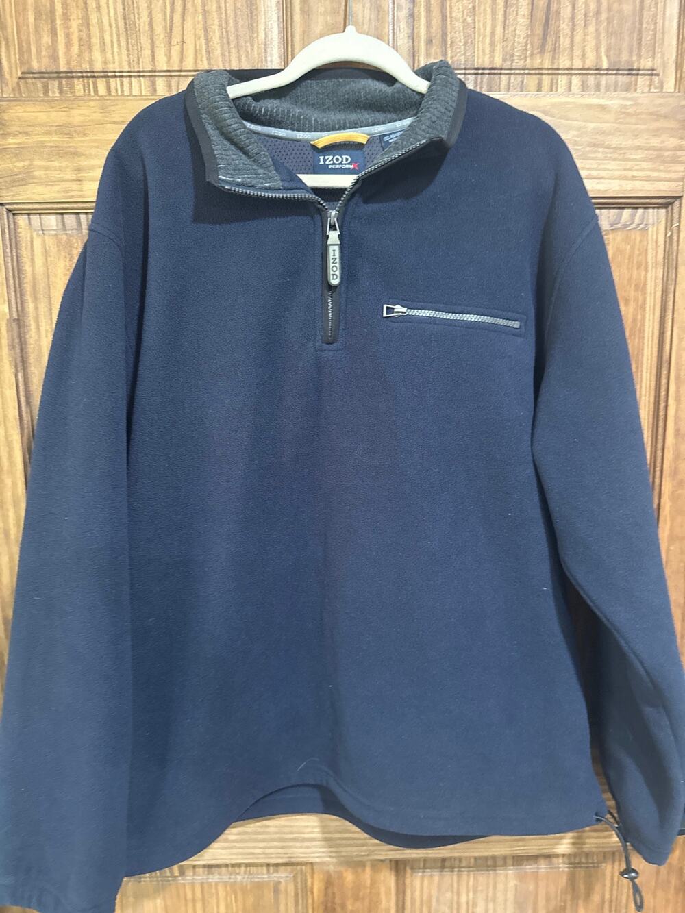 IZOD PerformX Mens XL Navy Blue Fleece 1/4 Zip Pullover Golf Outdoor